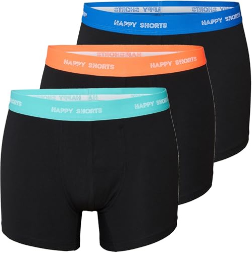 Happy Shorts 3er Pack Jersey Boxershorts Pants Boxer Schwarz