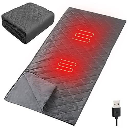 Miuxe Winterbeheizte Schlafsackeinlage, Elektrisch Beheizte USB-Schlafsackunterlage, Camping-Heizung, Leichte, Isolierte 3-Jahreszeiten-Schlafsackunterlage Mit Kompressionssack Für Wandern, Züge