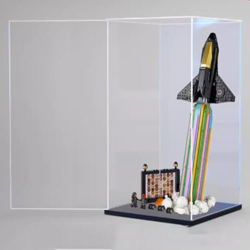 Transparente Acryl-Vitrine, für Lego 10391 Cross-Month Carnival Modell, transparente Box, Aufbewahrungsbox, Schaukasten, kompatibel mit Modell 10391. (nur Sichtbox) (schwarz – offene Tür)