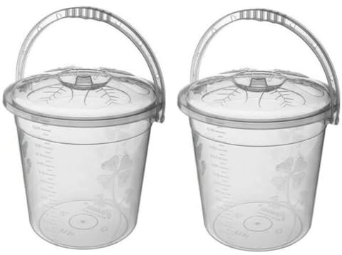 Best House | Clear Plastic Bucket with Lid Handle | 20 Litres | Transparent | 2 Pcs | Household Bucket | Storage Buckets Bin Container, Multipurpose Use for Home, Garden and Workshops (Pack of 2)