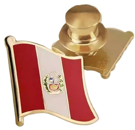 Brosche Mit Peru-Flagge – Personalisierte Emaille-Anstecknadel In Flaggenfarbe, Anstecknadeln, Patriotisches Zubehör, Schmuck Für Damen Und Herren, Kleidung, Schal, Tasche, Hutknopf