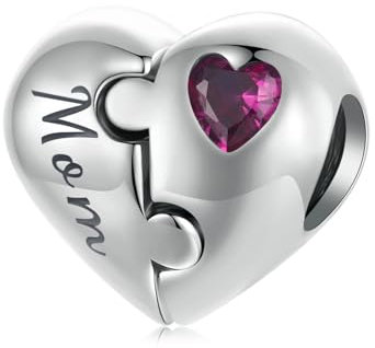 NINGAN 925 Argento Sterling Figlia e Madre Perla Charm, con 5a Zircone Adatto per Bracciale Donna Collana, Festa della Mamma Regalo