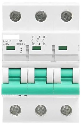INOKAI Disjoncteur,Interrupteur Différentiel Interrupteur Principal triphasé 63A 100A 125A Interrupteur d'isolement for Usage Domestique ou Industriel Disjoncteur 400V(63A)