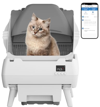 Automatic Cat Litter Box Self Cleaning - App Control, Open-Design, Smart Health Monitor, Anti-Pinch Safety, Quiet Operation, Ideal for Cats, A Trusted Companion for Life