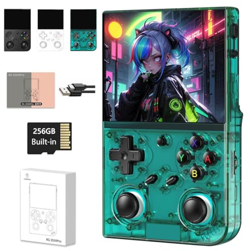 Meiurlex RG35XX Pro - Console da gioco portatile da 3,5 IPS Linux System Retro con scheda TF da 256 G 11000 + giochi, console arcade per adulti