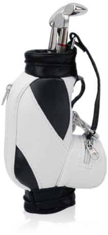 HERCHR Desktop Golf Tasche, 13,8x8,5x5cm/5,4x3,3x2 Zoll PU Leder Stifte Halter Desk Decoration Minigolf Stifthalter Bag Home Office Decor Gadgets mit 3 Kugelschreiber für Golferfreunde Fans Geschenk