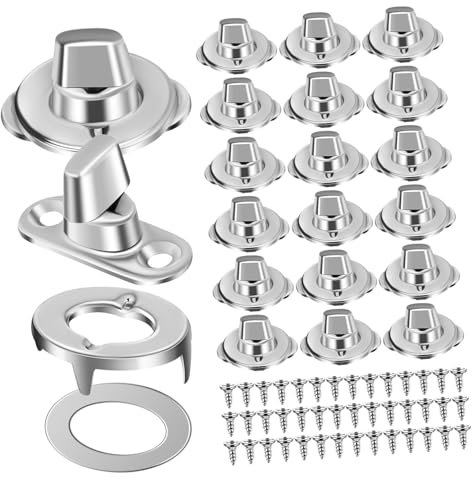WOONEKY 20 ensembles Attaches à Verrouillage Rotatif Inoxydable pour Bâches Fixations Précises et Faciles à Installer pour Applications Marines et Mobilier