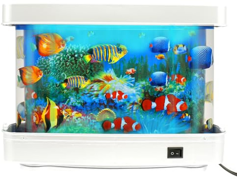 BOBASH Faux aquarium LED veilleuse décorative alimenté par USB réservoir artificiel pour chambre à coucher, bureau, salle à manger, décoration de la maison