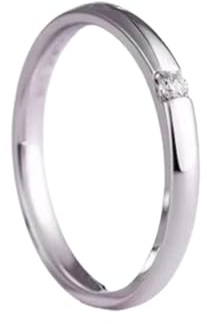 KnSam Pärchen Ringe 18 Karat Weißgold Echtes, 0.03ct Labor Erstellt Diamant Trauringe Klassiker Rundschliff Weiß, Ring Au750 Gold, Gr.51 (16.2)