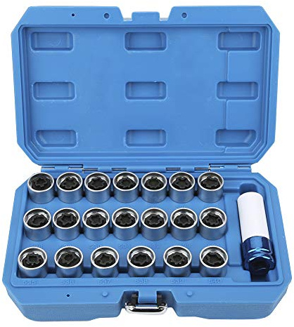 Wheel Locking Lug Nut Socket Set, 21 - Piece Alloy Anti - Theft Remover Kit, Fits MINI Series E12 - E93 - Durable Construction, Portable Storage Box, for MINI R50 - R53
