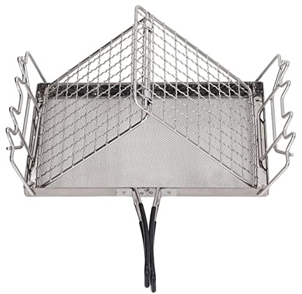 SEAFRONT Grille-pain de Camping Pliable en Acier Inoxydable, Grille-pain à Gaz Portable avec Structure Stable 7,9 X 5,3 Pouces pour la Cuisine en Plein Air et les Pique-niques