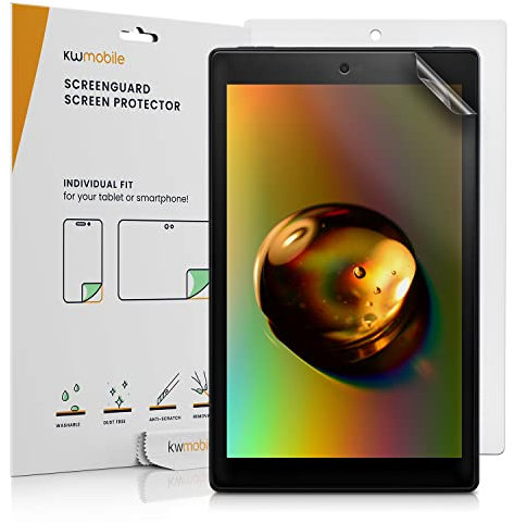kwmobile 2X Tablet Schutzfolie kompatibel mit Amazon Fire HD 10 (2017/2019) Folie - Full Screen Protector - Tablet Displayfolie entspiegelt