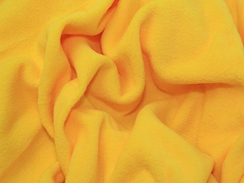 Yellow 1/2 Metre Anti Pil Polar Fleece Fabric Blanket Anti Polar Fleece Material 150cm Width Bright Yellow