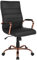 Flash Furniture Chefsessel, Drehstuhl, schwarzes Leder, rotgoldfarbenes Gestell, 69 x 66 x 109 cm (B x T x H)