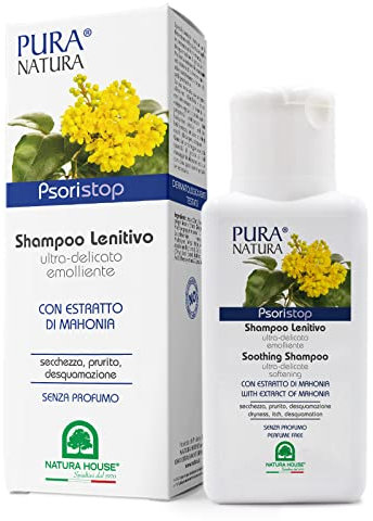 Natura House PSORISTOP Beruhigendes Shampoo, ultradeliches, beruhigendes Shampoo bei Schuppenflechte – bekämpft Schuppenbildung der Kopfhaut und Juckreiz – 99,2% natürlich – 250 ml