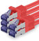 Cat 7 Cable de Red Ethernet LAN - 5m - Rojo - 5 Piezas Cat.7 Sftp Pimf Lszh - 10 GB s RJ45 Connectores Cat6a compatible con Cat5 Cat6 Cat7 Cat8