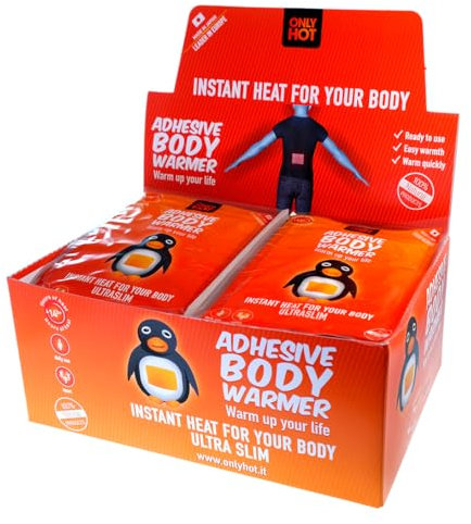 Only Hot 14-Hours Self-Heating Adhesive Body Warmer Stickers for Unisex Adult 40 Pieces Display Box