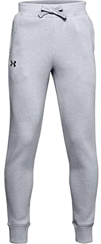 Under Armour Boys Logo Fleece Jogging Pants Junior Mod Gray Light Heather 11-12 Years