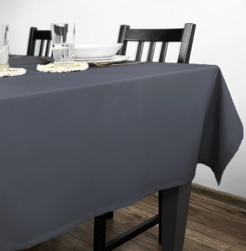 Rollmayer Tischdecke Tischtuch Tischwäsche Gastronomie Kollektion Vivid Uni einfarbig pflegeleicht waschbar 21 Farben zur Auswahl, Produkt für den täglichen Gebrauch(Grafit 33, 80x80cm)