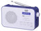 Trevi DAB 7F92 R Radio Portatile Digitale, Display Dot Matrix ad Alta Leggibilità, Orologio con 2 Sveglie Programmabili, Batteria Ricaricabile al Litio, Blu