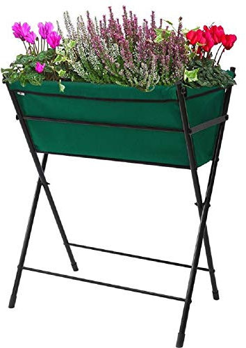 VegTrug Poppy Go Hochbeet 65 x 40 x 79cm, Pflanzbeet, Kräuterbeet, Gemüsebeet für Balkon & Terrasse, Dark Green