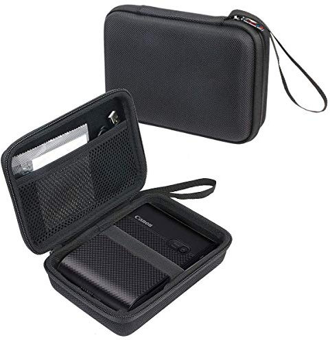 Khanka Tasche Hülle für Canon SELPHY Square QX10 Mini-Fotodrucker,Netztasche für Druck-Set XS-20L Fotopapier 72 x 85 mm und USB kables Etui Case.(Schwarz)