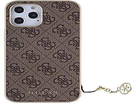 GUESS Case 4G Charm Compatible iPhone 12, iPhone 12 Pro Brown