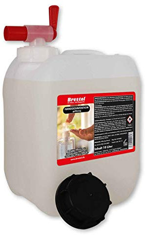HANDDESINFEKTION Gel 10 Liter + Auslaufhahn 51 mm Desinfektionsmittel für Hand Haut Hände Desinfektion Händedesinfektion Desinfektionsgel Geldesinfektion gelförmig