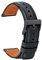 TStrap Leder Uhrenarmband 18mm - Weich Schwarz Quick Release Uhrenarmbänder Ersatz - Sport Uhrenarmband für Herren Damen - Smartwatches Armband mit Schwarz Schließe Haspe - 18mm 20mm 22mm