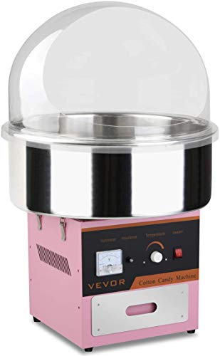 ORIGINAL SONORO Zuckerwattemaschine+ Deckel – Aus hochwertigem Edelstahl – 1030W Heizleistung – 30W Motorleistung - Transparentes Bedienfeld - Regulierung der Heiztemperatur