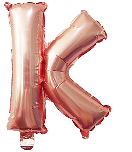 Lepep 40 cm Roségold Luftballons Zahlen von 0 bis 9 Buchstaben von A bis Z Party Deko Ballons für Geburtstag Babydusche Brautparty Hochzeit Abschlussball Folienballons Dekoration (Buchstabe K)