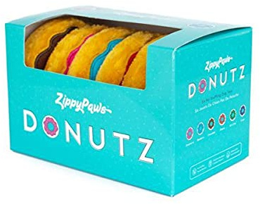 ZippyPaws - Mini-Donutz Quietschendes Plüsch-Hundespielzeug – Geschenk-Box, 6 Stück