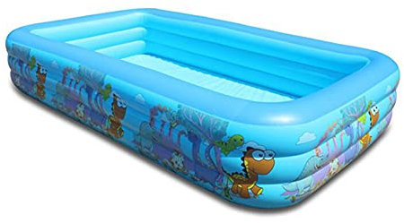 Piscina, Piscina Inflable, Piscina, Piscina Para La Diversión De Verano, Piscina De Acolchado, 3 Capas Engrosadas De Inflables De Familia Rectangulares Para Exteriores Ju(Size:150x105x50cm,Color:azul)