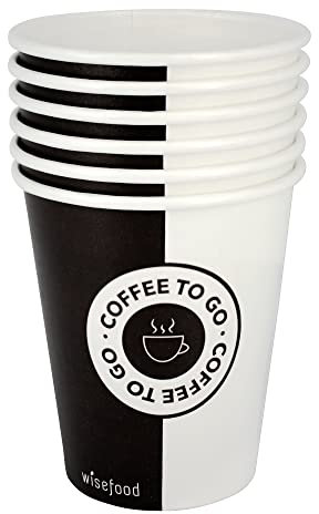 wiseware Bio Pappbecher 200ml 8oz ohne PLA/PE - 100 Stück Umweltfreundliche Kaffeebecher To Go - Biologisch abbaubare Papier Einwegbecher - Coffee To Go Becher mit BIO-Beschichtung