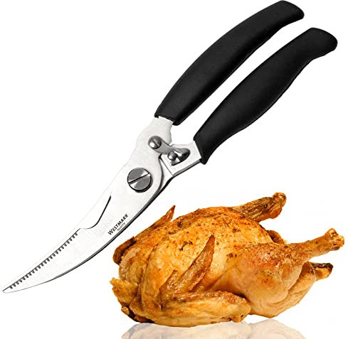 Westmark Geflügel-Set aus rostfreiem Edelstahl - 1x Geflügelschere, 1x Bratensaftspritze & Küchengarn 60m - Perfekt für Gastronomie oder Zuhause (Black/ 3-teilig)