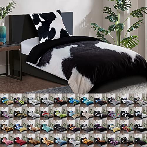 Sanilo® Bettwäsche 135x200 cm, 100% feinste Baumwolle, 2-teilig, Bettbezug, Kissenbezug 80x80cm, Oeko-TEX Zertifiziert (Kuhflecken, 2-teilig 135x200 cm)