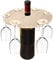 Hapivida Support de Verre à vin en Bois, Support de Stockage de vin pour 6 Verres et 1 Bouteille de vin, Support de Bouteille de vin pour Jardins, balcons et Camping en Plein air