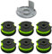 RLT36B33 & RY36LT33A-0 Bobine di ricambio per decespugliatore di corde e tappo per Ryobi RAC142 36V per RLT36B33 & RY36LT33A-0 filo di ricambio per spighe e mangiatore di erbacce (6 bobine + 1 tap)