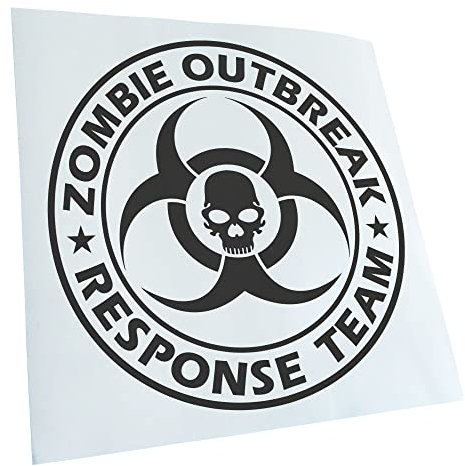 Kiwistar - Autoaufkleber - Dunkelgrau - 11x11cm Zombie Outbreak Skull - Heckscheibe Auto Aufkleber wetterfest für Kfz LKW Mofa Truck - Sticker außen selbstklebend Tuning Zubehör für Fenster Fahrzeug