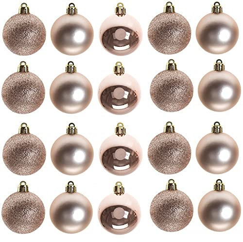 60mm/6Pcs Christmas Baubles Shatterproof Rose Gold, Christmas Tree Decorations Ball Ornaments Balls Xmas Hanging Decorations Holiday Decor - Shiny,Matte,Glitter