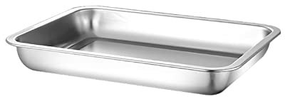 AGGERT Baking Tray Metal Rectangular Storage Plates Oven Baking Tray Oil Filter Pan Stainless Steel Bakeware Grid Wire Cooling Rack 1Pcs Tray 40X30X4.8Cm