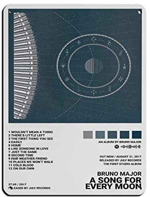 FABIVA Bruno Major Poster A Song For Every Moon Album Cover Poster Blechschild Vintage Metall Pub Club Cafe Bar Home Wandkunst Dekoration Poster Retro 30 x 40 cm