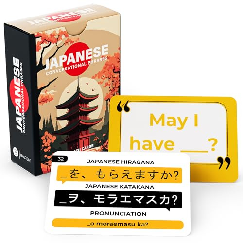Cartes flash avec phrases de conversation japonaises – 75 dictons pour débutants pour voyage, mémoire, référence rapide – Outil éducatif d'apprentissage des langues – Jeu amusant – Enfants, étudiants,
