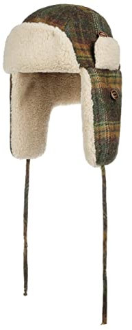 Stetson Meadville Bomber Fliegermütze - Mehrfarbige Mütze - Winterliche Pilotenkappe - Kariert mit Teddyapplikationen - Unisex - Herbst/Winter grün XXL (62-63 cm)