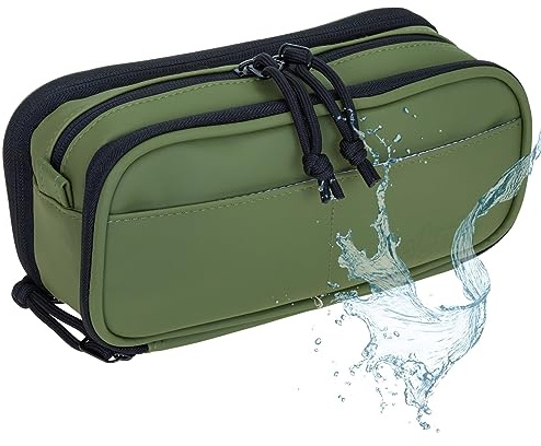 Elephant Mäppchen Federmäppchen Organizer Plane Hydro 12828 (Uni Oliv) | Utensilo Aufbewahrungstasche klein Stiftetasche Kabeltasche wasserfest Büro Pencil Case
