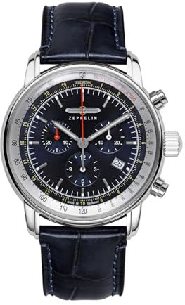 Zeppelin Serie LZ14 Marine Quarz Chronograph mit Lederband 8888-3