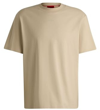 HUGO Herren Dapolino Relaxed-Fit T-Shirt aus Baumwolle mit Logo-Print Hellbeige XXL