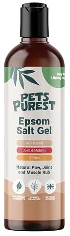Epsom Salt for Dogs Paws - Gel Formula. Less-Mess, Non-Greasy 100% Natural Gel Cream for Itchy Dog Skin, Skin Irritation, Stiff Muscles and Minor Wound Healing
