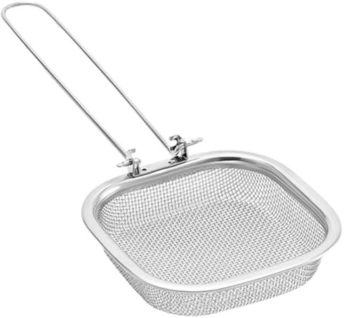 STOBAZA Espumadera De Malla Cuadrada De Acero Inoxidable Freidora Plegable Cucharón Espumadera De Malla Fina Espumadera De Aceite Colador Cuchara Freír Cocina Espumadera Con Mango Para