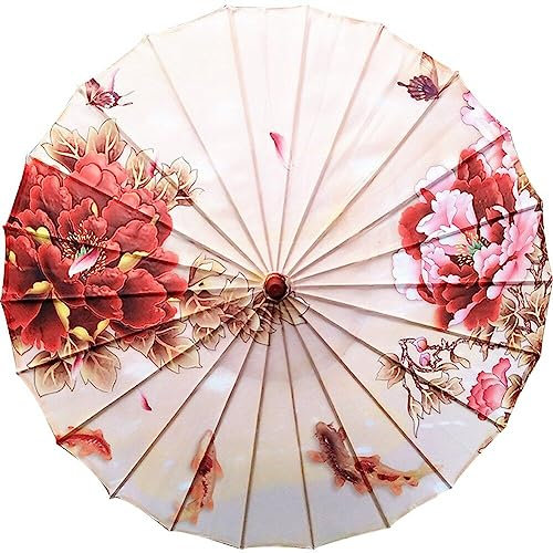 Tissu De Soie Parapluie Classique Japonais Art Papier À l'huile Parapluie Peint Parapluie Traditionnel Chinois Parasols Cosplay Photo Prop Parapluie De Danse